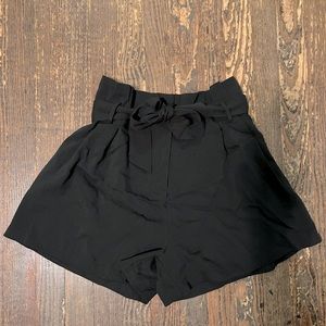 Black Paperbag Shorts w/ Belt Tie